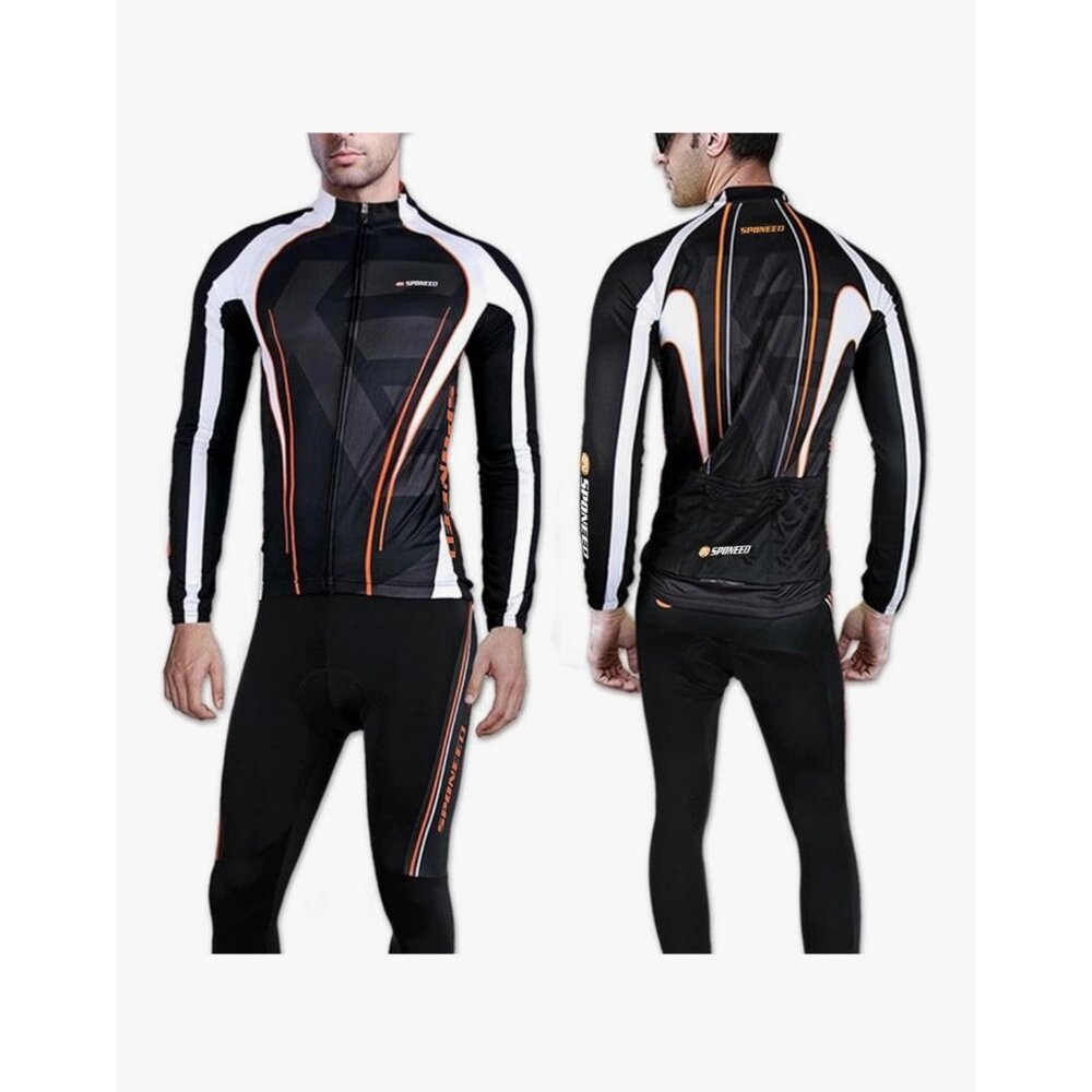 Sponeed Men’s Cycling/ Full Zip/Long Sleeve/Breathable Jersey XXL